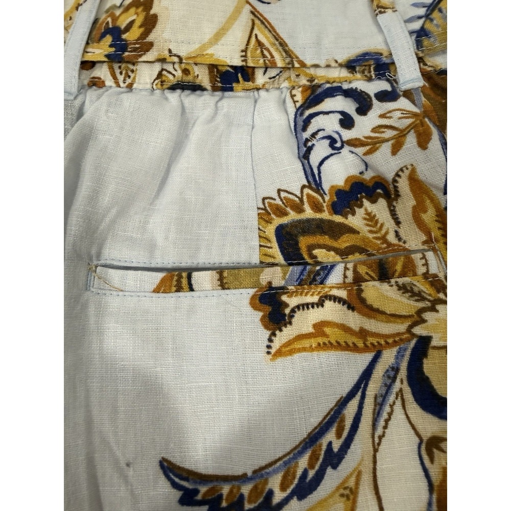 JOIE 100% Linen Size Medium Floral Dress Shorts Light Blue Matching Belt NWT - Picture 11 of 12